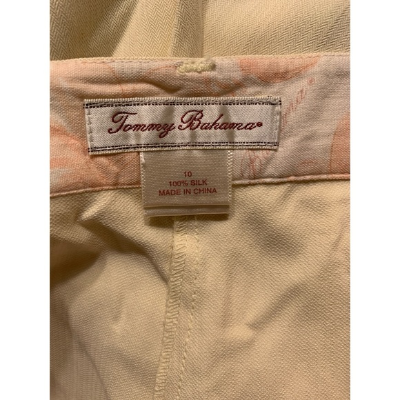 Tommy Bahama 100% Silk Yellow Bermuda Shorts Women’s Size 10 - Picture 3 of 3